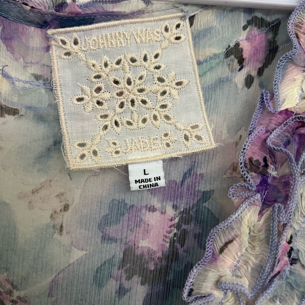 Johnny Was Floral Maxi Dress in Purple and Cream - Picture 3 of 8